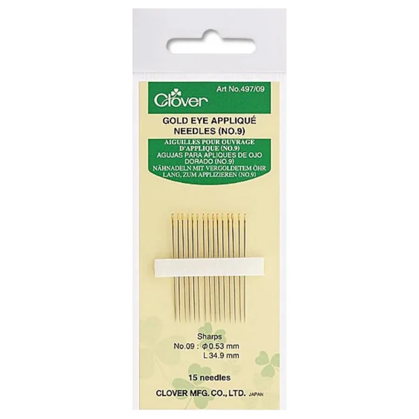Agujas Clover Gold Eye Appliqué Nº9