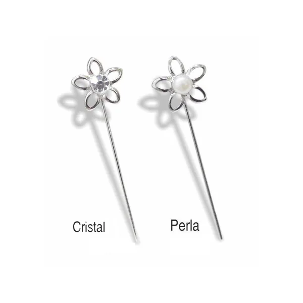 Alfiler fantasía flor con perla