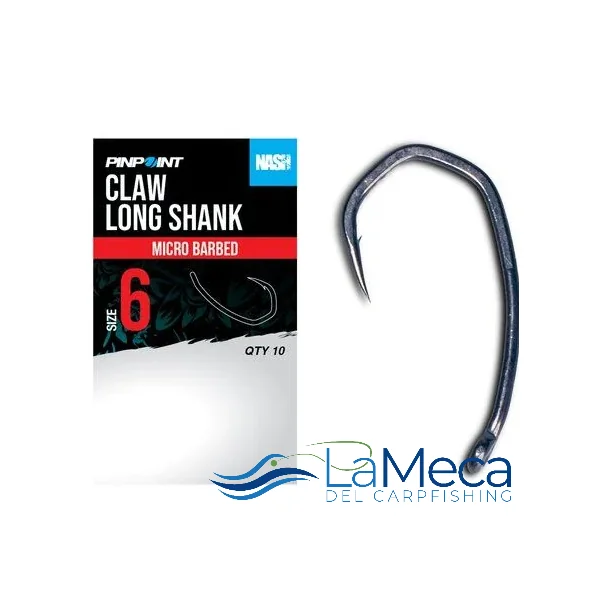 ANZUELO NASH CLAW LONG SHANK SIZE 6 MICRO BARBED