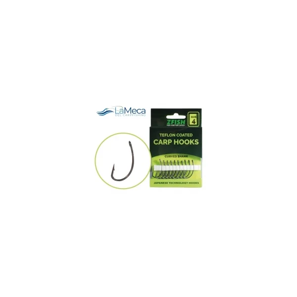 ANZUELO Z-FISH TEFLON HOOKS CURVED SHANK Nş4, Nş6 Y Nş8