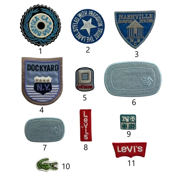 Aplicaciones Termoadhesivas Bordadas Estilo Denim & College
