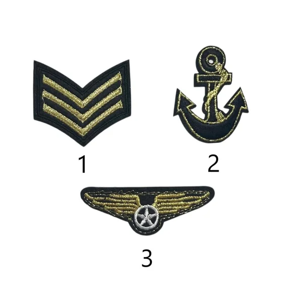 Aplicación Bordada Termoadhesiva de Estilo Militar y Náutico