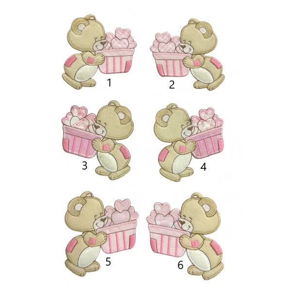 Aplique de coser infantil oso rosa