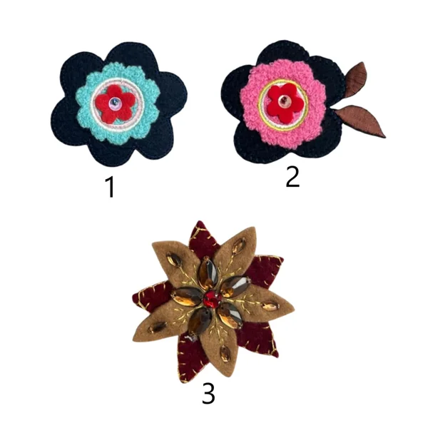 Aplique Floral Con Pedrería Y Texturas J-2