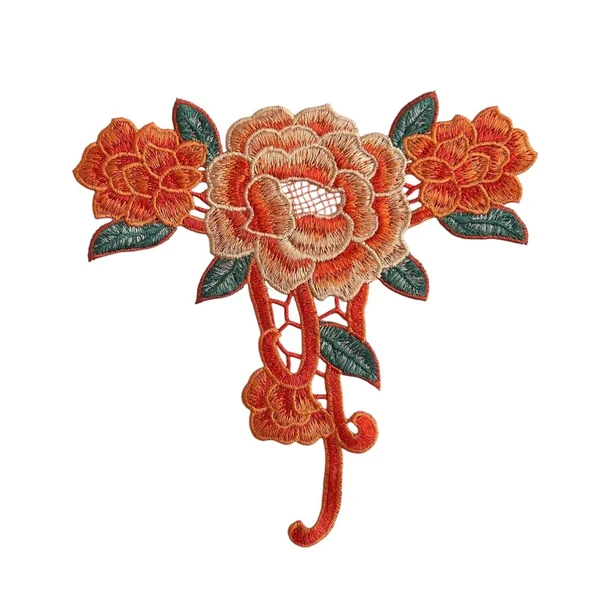 Aplique Floral Termoadhesivo Naranja J-5