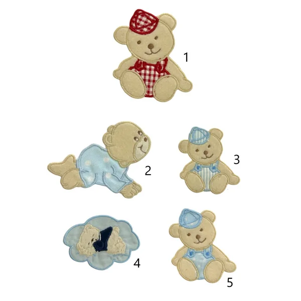 Aplique infantil de coser oso