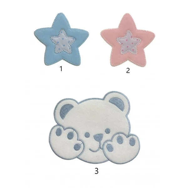 Aplique termoadhesivo estrellas y oso