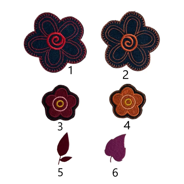 Aplique Termoadhesivo Flores Y Hojas F-64