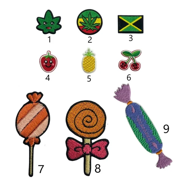 Apliques Termoadhesivos Bordados Frutas, Rastas y Dulces