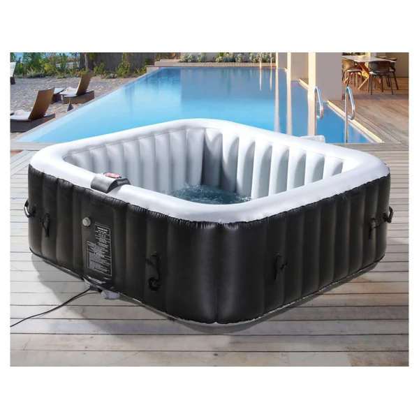 Aufblasbarer Whirlpool NICE aus PVC - 6 Personen - Grau/Schwarz