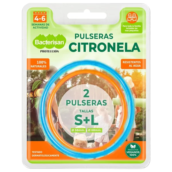 BACTERISAN PULSERAS CITRONELA 2 UDS.