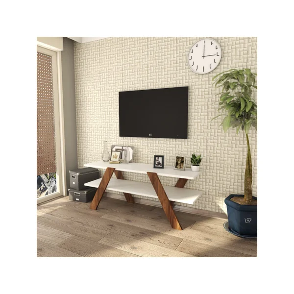 Base de TV "Basic" em madeira - 120 x 33 x 45 cm - Branco - Imagen 2