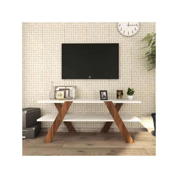 Base de TV "Basic" em madeira - 120 x 33 x 45 cm - Branco - Imagen 4