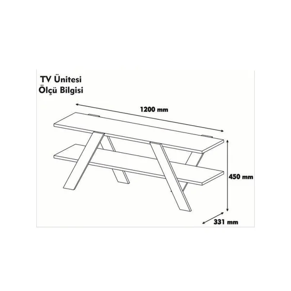 Base de TV "Basic" em madeira - 120 x 33 x 45 cm - Branco - Imagen 6