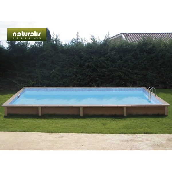 Betonpool in Holzoptik Bausatz Rechteckig "Naturalis" - 6.09 x 3.24 x 1.40 m