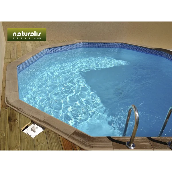 Betonpool in Holzoptik im Bausatz Zehnkant - 4.95 x 1.28 m - Imagen 4