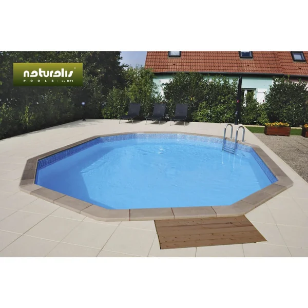 Betonpool in Holzoptik im Bausatz Zehnkant - 4.95 x 1.28 m - Imagen 5