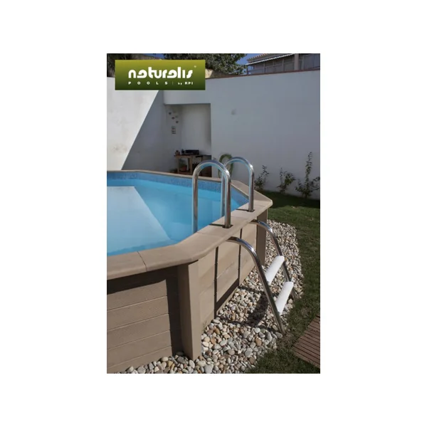 Betonpool in Holzoptik im Bausatz Zehnkant - 4.95 x 1.28 m - Imagen 6