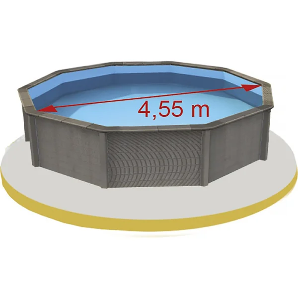 Betonpool in Holzoptik im Bausatz Zehnkant - 4.95 x 1.28 m - Imagen 8