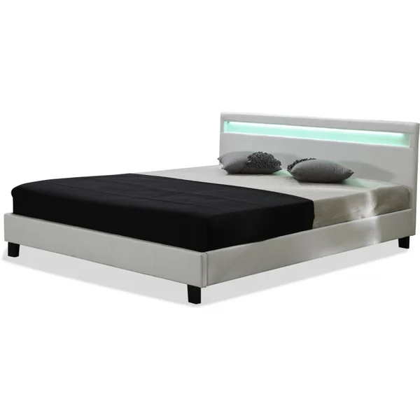 Bett mit LED "Maria" - 140 x 190 cm - Weiß
