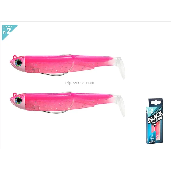 Black Minnow 90 - Doble Combo Shore 5g Fluo Pink