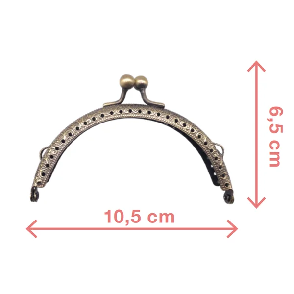 Boquilla curvada grabada en bronce monedero IDEAS