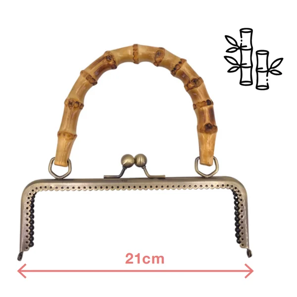 Boquilla para bolso con asa de bambú natural
