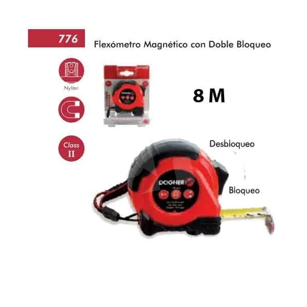 CINTA METRICA MAGNETICA 8MM.