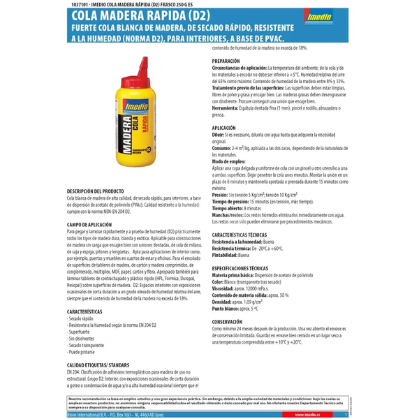 COLA MADERA RAPIDA 250 gr. - Imagen 4