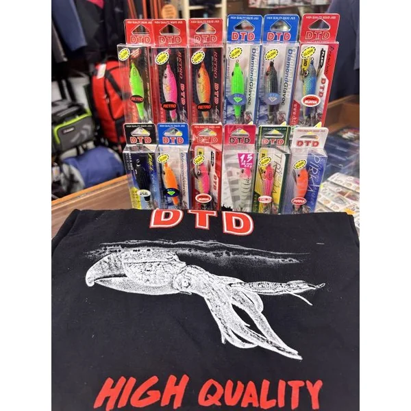 COLECCIÓN DE 12 SEÑUELOS CALAMAR DTD 1.5 + REGALO CAMISETA DTD