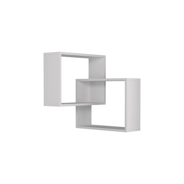 Conjunto de 2 prateleiras de canto de madeira "Ring" - 68 x 60 x 68 cm - Branco
