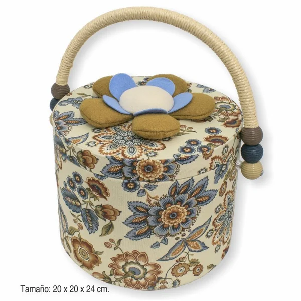 Costurero Decorativo con Diseño Floral