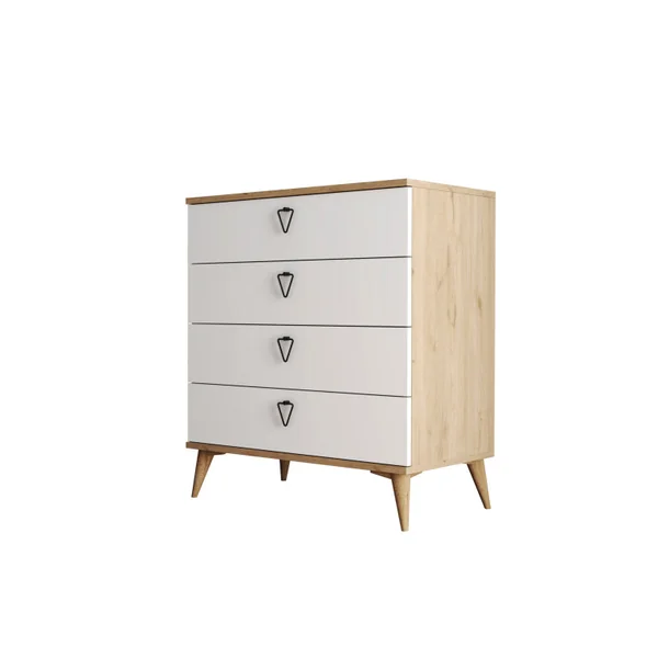 Cómoda de madeira "Versa-Ce" - 80 x 45 x 90 cm - Branco