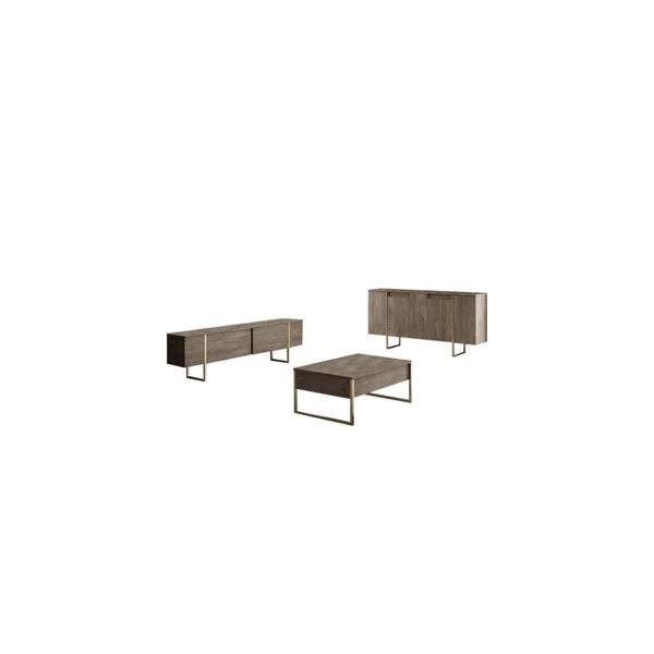 Drewniany kredens "Luxe" - 160 x 35 x 80 cm - Brązowy - Imagen 7