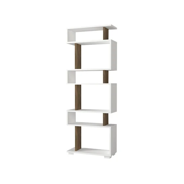 Drewniany regał "Blok" - 60 x 19 x 165 cm - Brązowy