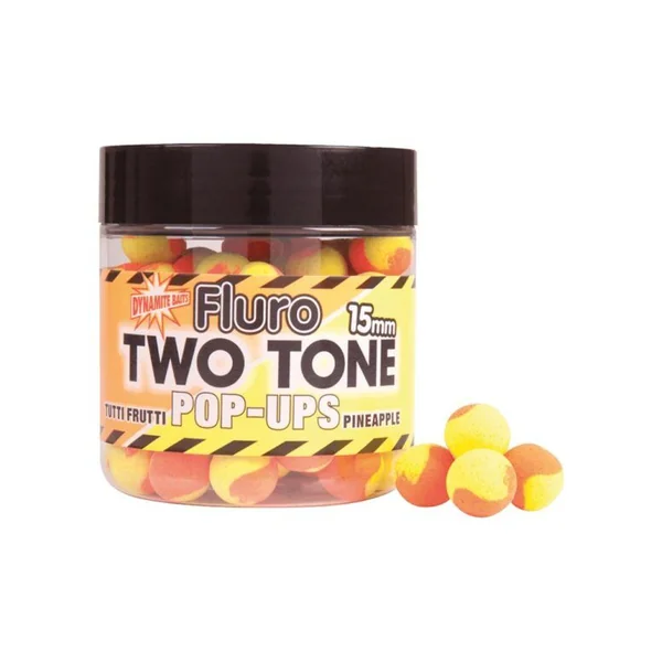 Dynamite Baits Two Tone Fluro's Tutti Frutti & Pineapple Pop Up 15mm