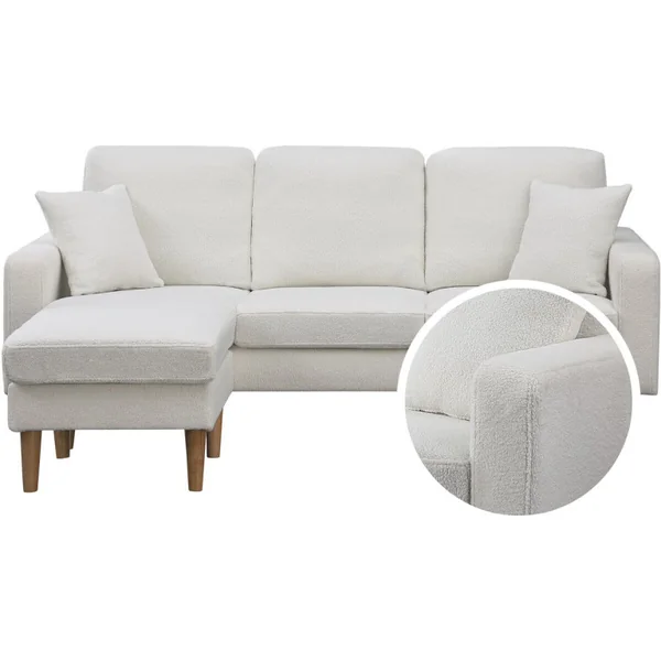 Ecksofa reversibel aus Stoff "Gabby" - 3-Sitzer - Weiß