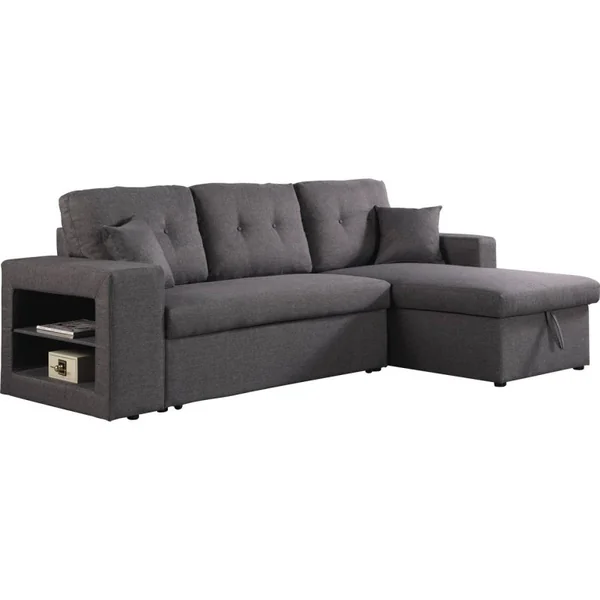 Ecksofa reversibel mit Schlaffunktion "Axel" - 3-Sitzer - Grau