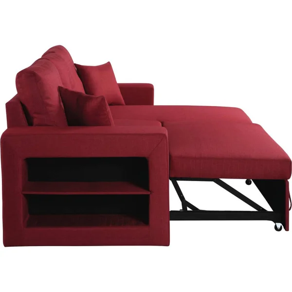 Ecksofa reversibel mit Schlaffunktion "Axel" - 3-Sitzer - Rot - Imagen 5