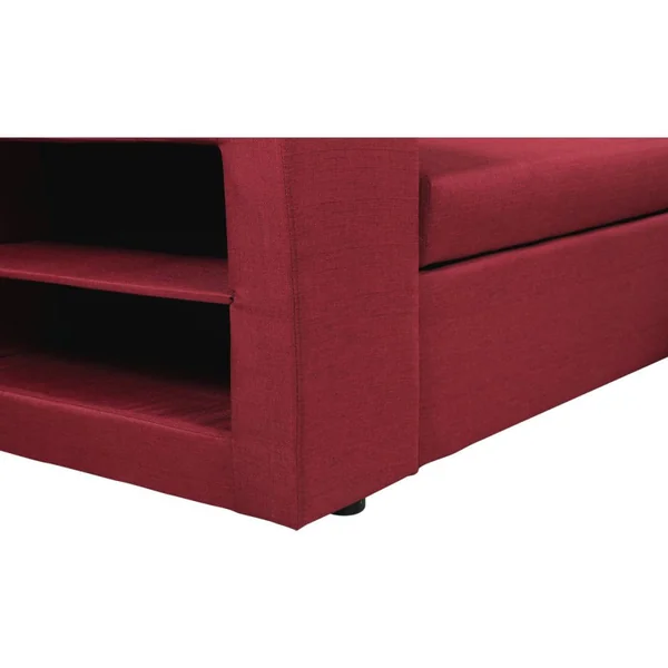 Ecksofa reversibel mit Schlaffunktion "Axel" - 3-Sitzer - Rot - Imagen 6