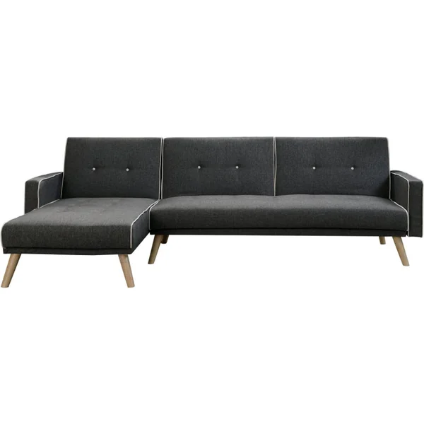 Ecksofa reversibel mit Schlaffunktion "Jules" - 3-Sitzer - Grau