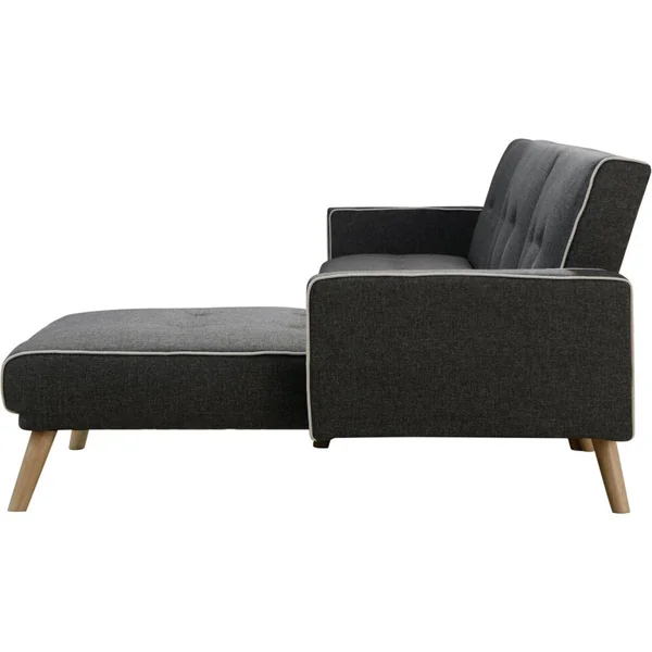 Ecksofa reversibel mit Schlaffunktion "Jules" - 3-Sitzer - Grau - Imagen 4