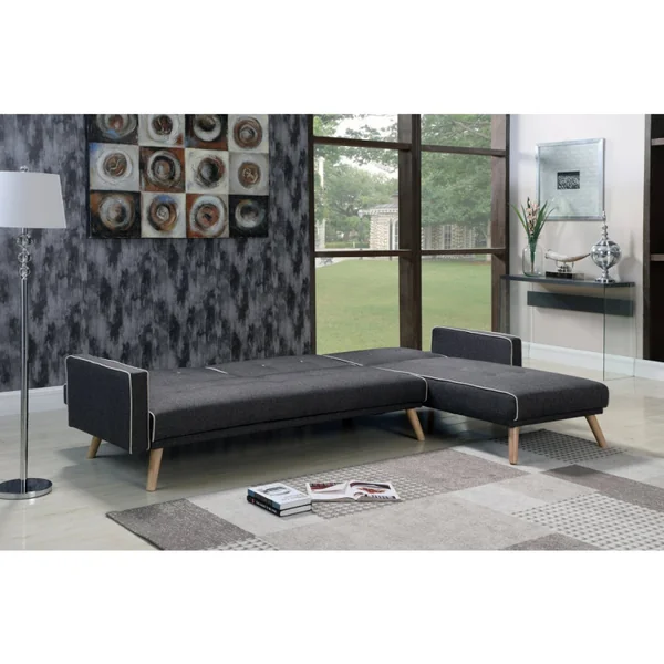 Ecksofa reversibel mit Schlaffunktion "Jules" - 3-Sitzer - Grau - Imagen 5