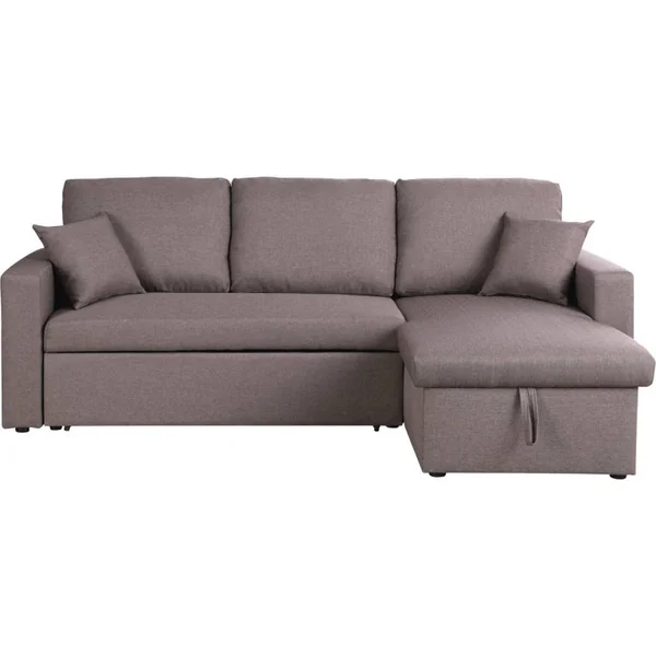 Ecksofa reversibel mit Schlaffunktion und Stauraum „Alain“ - 3-Sitzer - Taupe - Imagen 3