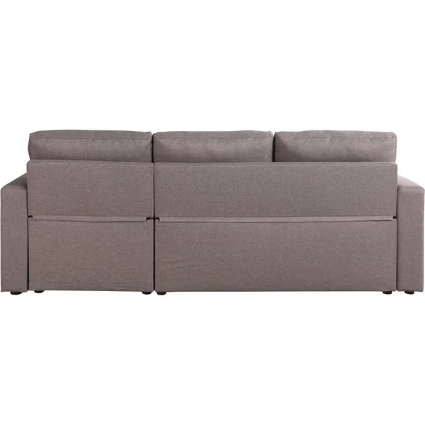 Ecksofa reversibel mit Schlaffunktion und Stauraum „Alain“ - 3-Sitzer - Taupe - Imagen 7