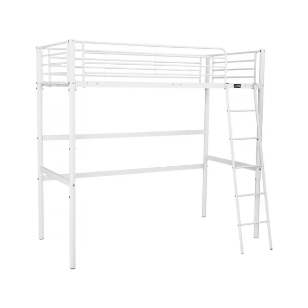 Eenpersoonsbed hoogslaper "Alora" - 90 x 190 cm - Wit