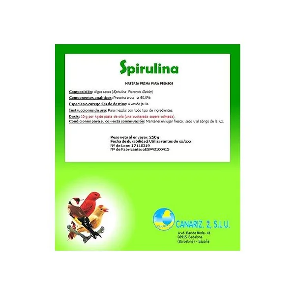 ESPIRULINA CANARIZ 250 GR.