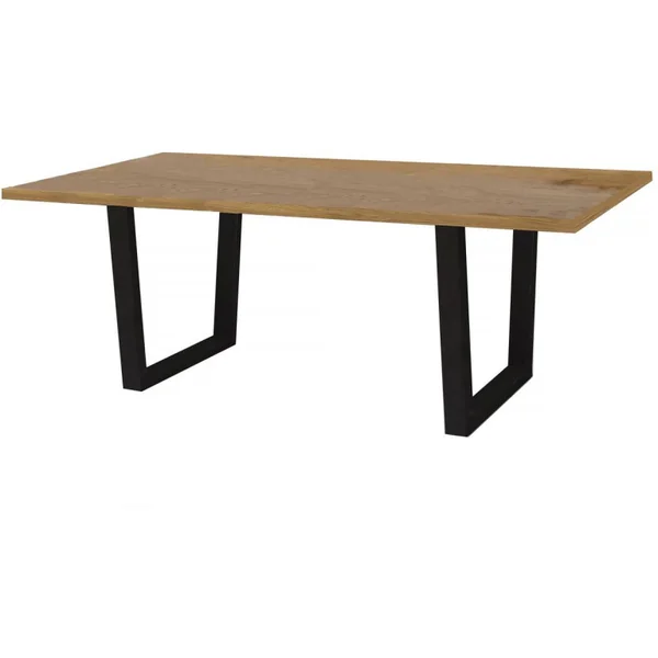 Esstisch "Hollywood" - 200 x 100 x 76 cm - Farbe: Eiche /Schwarz