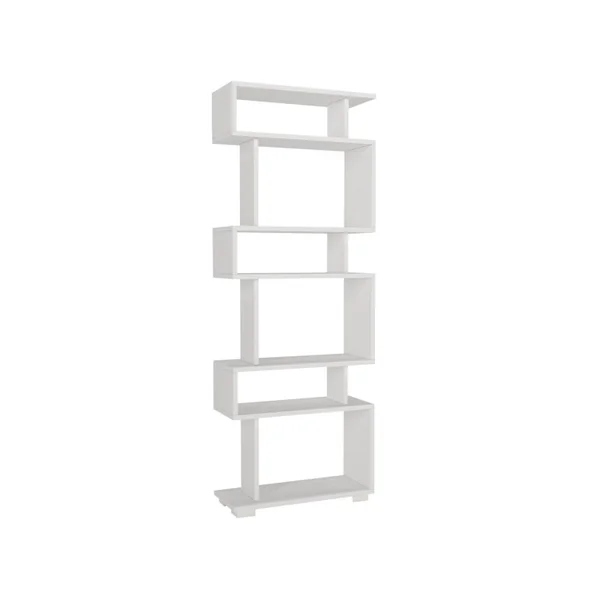 Estante de madeira "Blok" - 60 x 19 x 165 cm - Branco