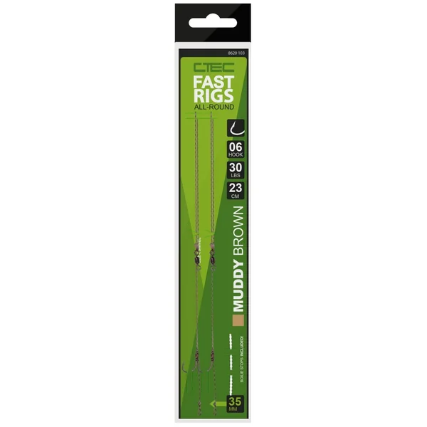 Fast Carp Rigs - Marrón Barro - 2 unidades